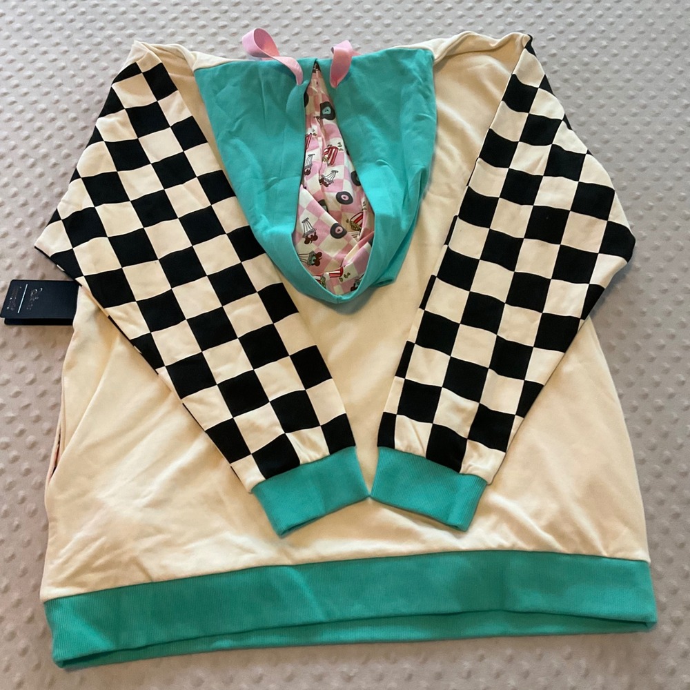 Disney Loungefly Mickey Minnie Mouse Retro Jukebox Graphic Hoodie Women's XL‎ - Picture 8 of 9